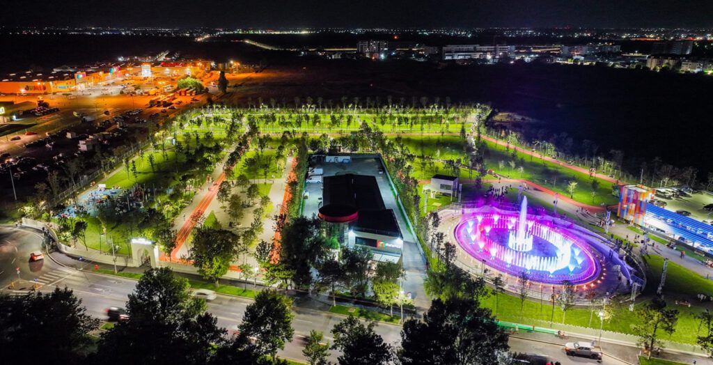 parcul Tudor Arghezi pe timp de noapte