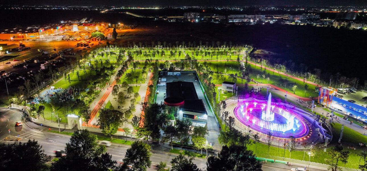 parcul Tudor Arghezi pe timp de noapte
